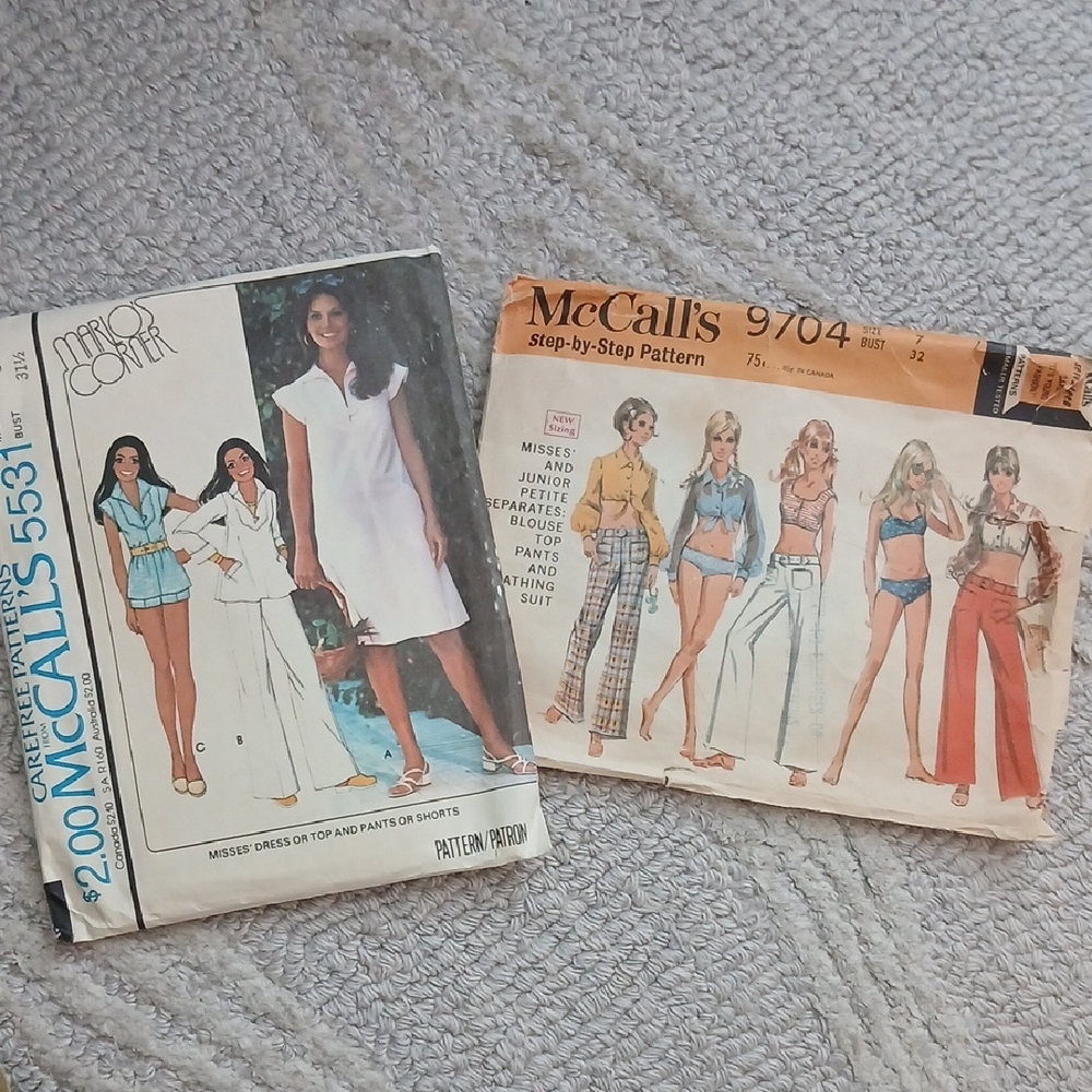 Vintage 1960s/70s Mccall's Beachy Sewing Patterns
